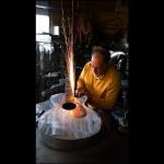 Artist Dale Evers at work on a guitar design in the studio.
Guitar Art